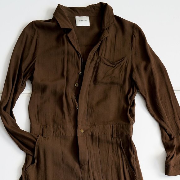 Which We Want Utility Jumpsuit in Brown M - Picture 1 of 3